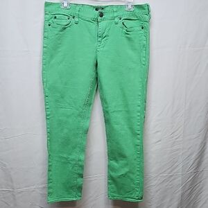 J. Crew Vibrant Green Ankle Jeans